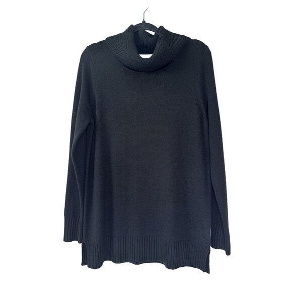 Vintage Croft & Barrow Womens Black Knit Turtleneck Sweater Soft Minimalist - Picture 1 of 5